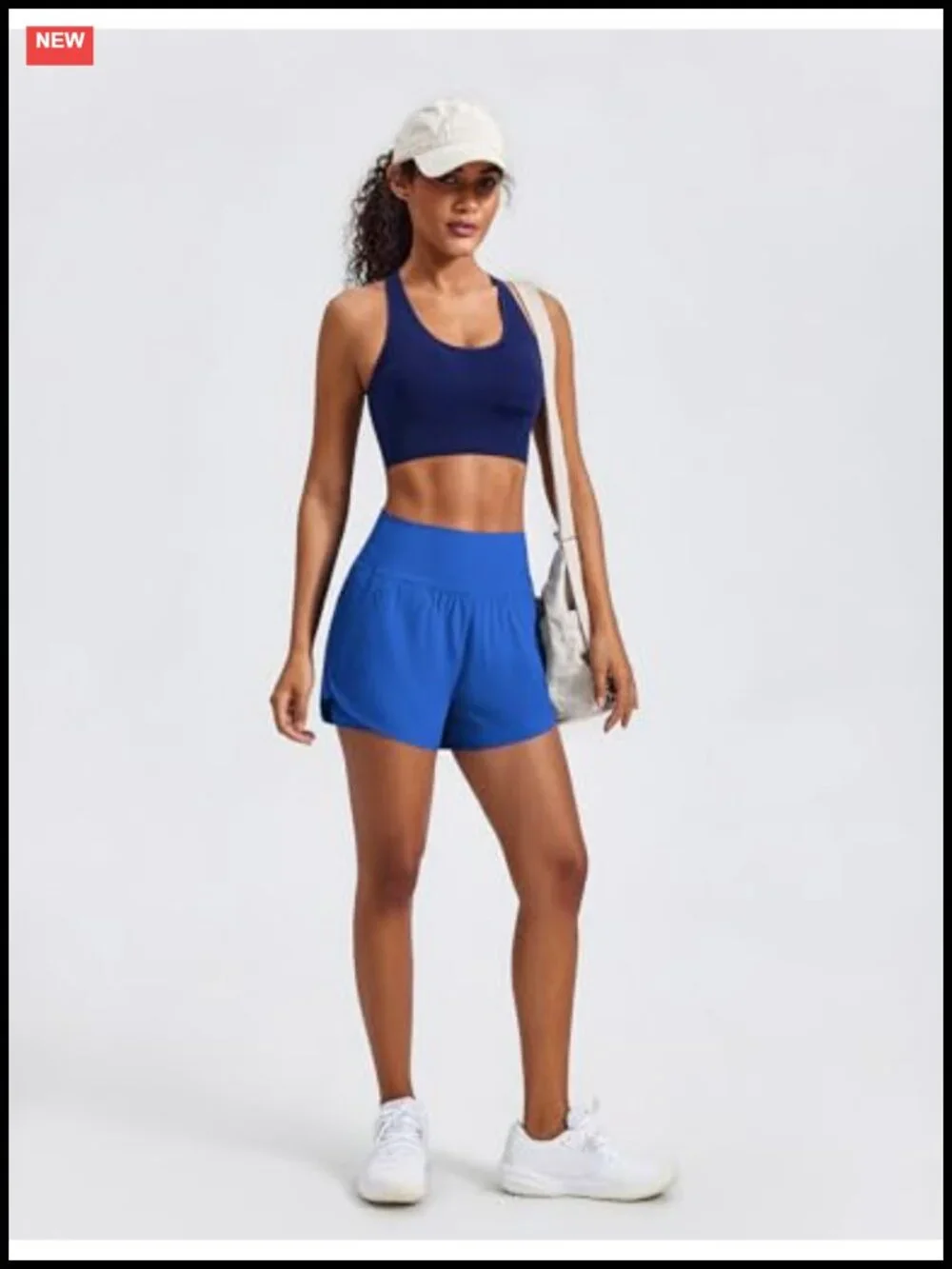 2-in-1 High Waisted Running Shorts with Zipper Pockets, Quick Dry, 3